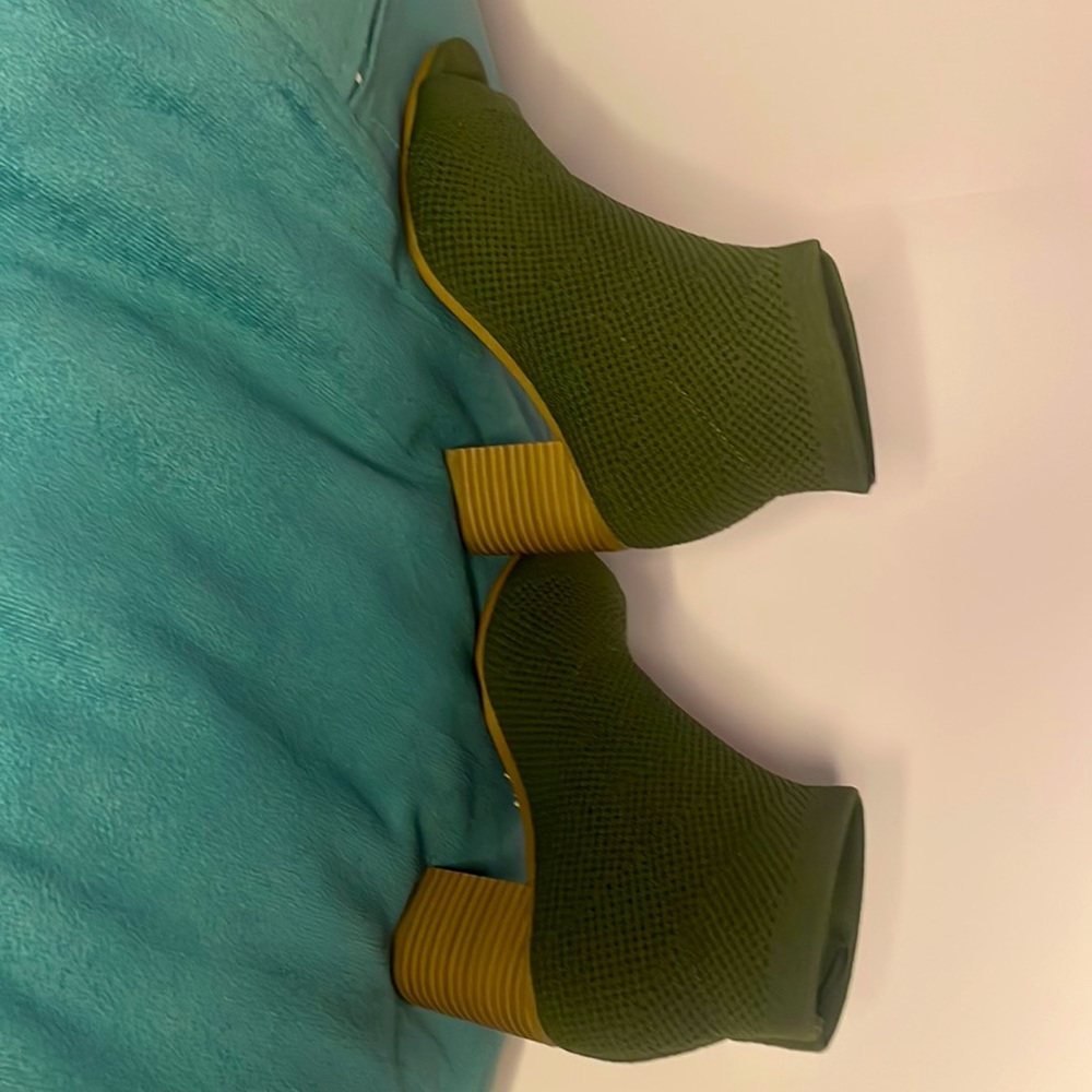 Navy green ankle boots